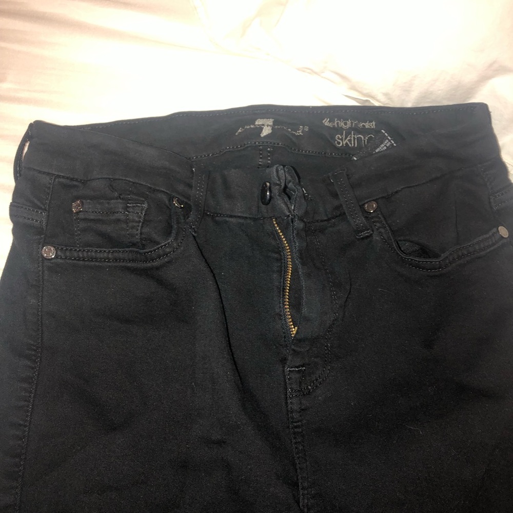 7 for All Mankind high waist skinny black jeans